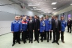 Dmitry Medvedev and Alexey Miller with Adler TPP employees