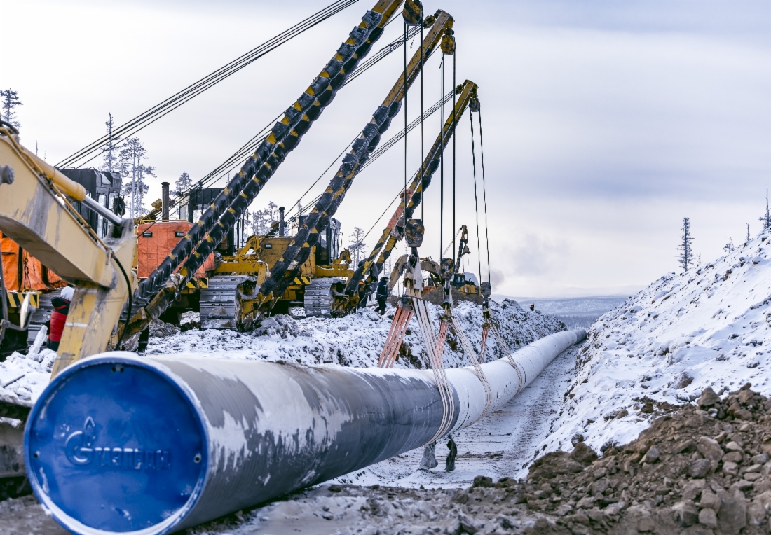 Construction of Power of Siberia gas pipeline