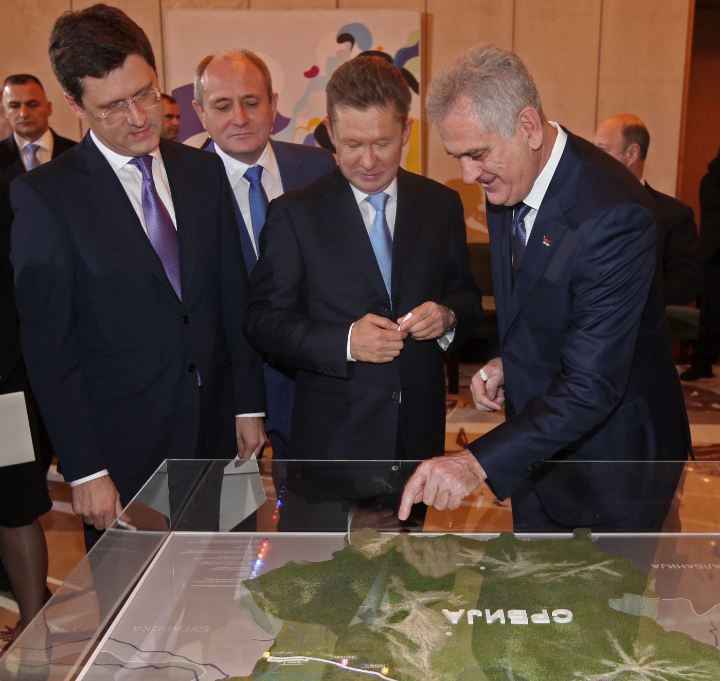 Alexander Novak, Russian Minister of Energy, Alexey Miller and Tomislav Nikolic